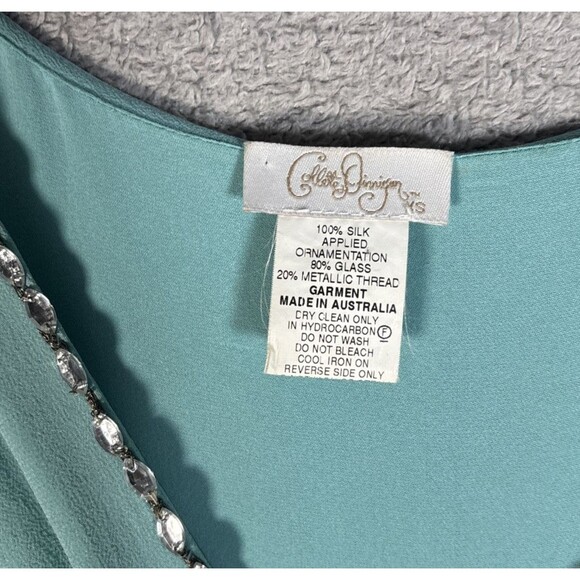 Vintage Colette Dinnigan Dress Womens XS Silk Metallic Glass Romantic Fairy Y2K - Picture 5 of 15